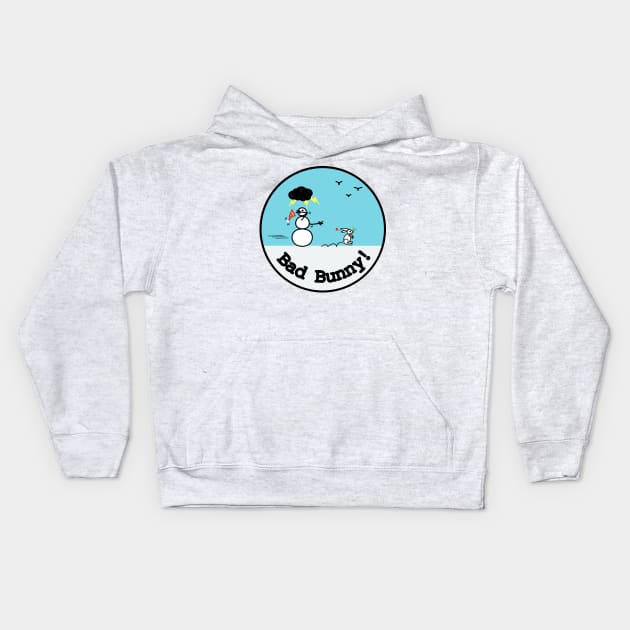 Frosty the Snowman and Bunny Kids Hoodie by Musings Home Decor